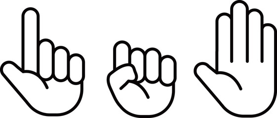 マウスカーソルのセット　手　指差し　掴む　放す