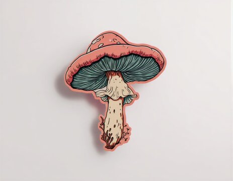 Ilustraci&oacute;n de un hongo con un estilo art&iacute;stico &uacute;nico.