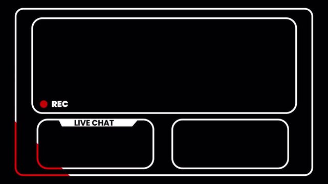 Twitch Stream Intermission Overlay with Webcam and Live Chat Boxes, Animated Fantasy Glow Borders 4k video animation seamless loop