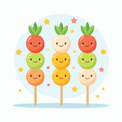 Fototapeta premium Four cute fruit