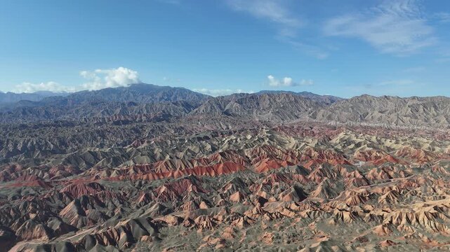 Zhangye Danxia Aerial Photography - Colorful Striped Mountains, China