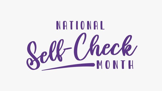 National self check month graphic engages viewers with simplicity. Ideal for sharing selfcare tips and reminders in a straightforward manner.
