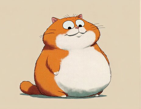 Un adorable gato naranja con una expresi&oacute;n feliz y un cuerpo regordete.