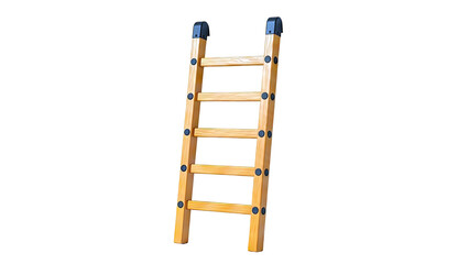 Orange Wooden Ladder with Black Caps