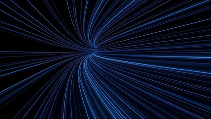 Blue lines radiating from center on black background radial lines futuristic background abstract speed