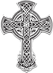 Celtic Cross Symbol of Faith: A detailed depiction of a Celtic cross, an enduring symbol of faith and cultural heritage. The intricate knotwork and traditional design convey a sense of history.