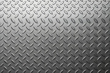 Close-up of Silver Metallic Diamond Plate Texture for Industrial Background