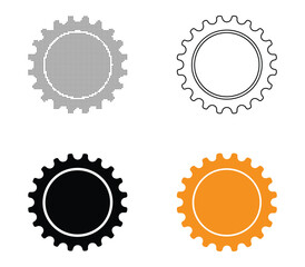 Fototapeta premium Four gear icons in different styles and colors