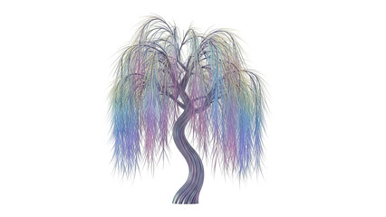 Weeping Willow Tree with Rainbow Foliage