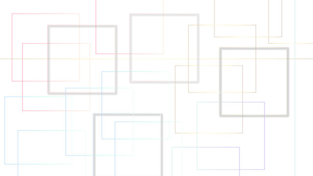Multicolored squares and rectangles overlap transparent background