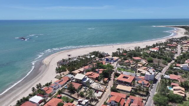 Coqueiro Beach At Luis Correia In Piaui Brazil. Beach Skyline. Nature Landscape. Summer Travel. Coqueiro Beach At Luis Correia In Piaui Brazil. Tropical Scenery.
