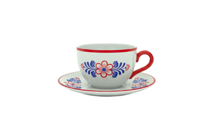 Delft Blue Floral Tea Cup and Saucer Set