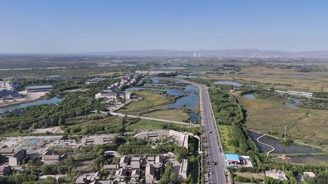 Aerial Photography of Zhangye Lushuiwan Resort, Gansu China