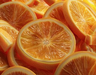 Una vibrante composici&oacute;n de rodajas de naranja, capturando la frescura y el sabor del verano.