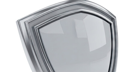 Polished Silver Shield Award with Curved Surface