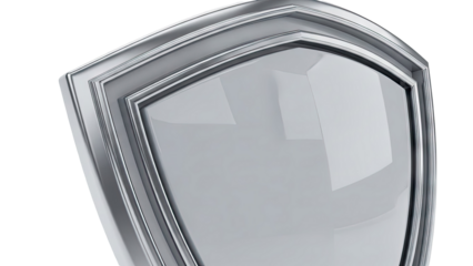 Polished Silver Shield Award with Curved Surface
