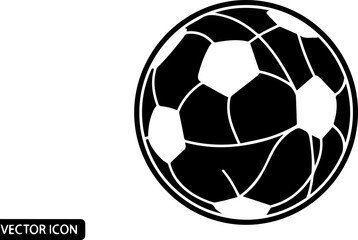 Obraz premium Classic Black and White Soccer Ball Vector Icon for Sports and Games Design