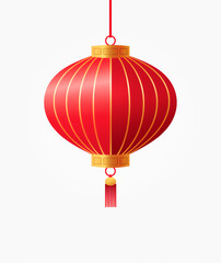 The red lantern illustration standing out against the background