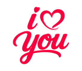  Text I Love You Red bold brush Hand drawn lettering brush stroke. Words I Love You Handwritten modern calligraphy by brush pen. Inscription typography element for postcards, posters, greeting card