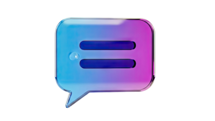 Glass Chat Bubble Icon with Blue-Purple Gradient