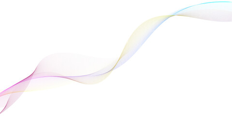 Naklejka premium Colorful wavy lines abstract design gradient with a smooth transition of colors on transparent background