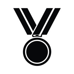 Silhouette of a medal icon with ribbon