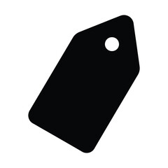 Black silhouette of a tag with a hole