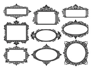 Obraz premium Vintage Golden Frames - Wedding Design Elements