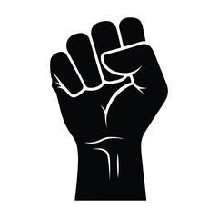 Raised fist silhouette in solidarity and protest