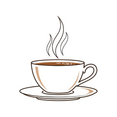 Obraz premium Steaming Coffee Cup Icon - Hot Beverage and Aromatic Drink