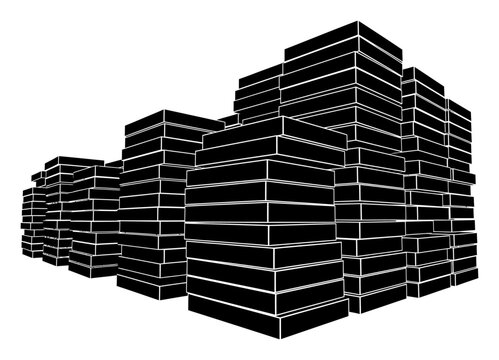 Copper Cathodes Stack - Minimalist Vector Illustration