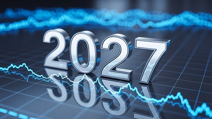 2027 future economy and financial trend concept with digital chart
