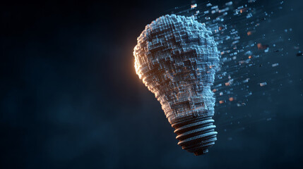 Digital light bulb concept technology lab 3d render creative environment futuristic viewpoint innovation