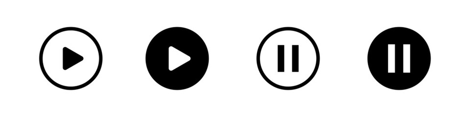 Video play button icon set, play button, vector