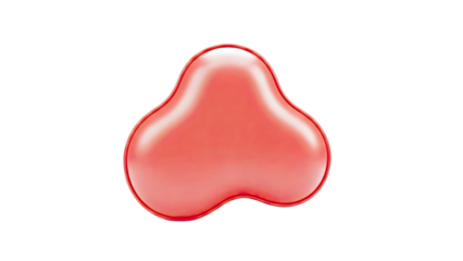 Red anatomical nose model on a white background