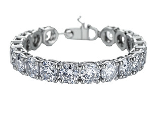 Luxurious silver bracelet adorned with numerous sparkling, round-cut white gemstones