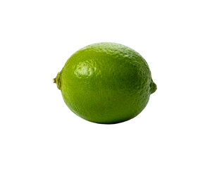 Single, vibrant green citrus fruit with a textured rind against black