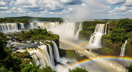 waterfall and rainbow