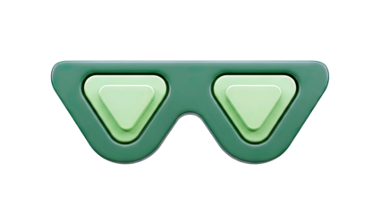Green layered triangular sunglasses