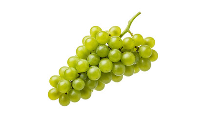 Vibrant cluster of crisp green grapes showcasing natural freshness against a stark white backdrop