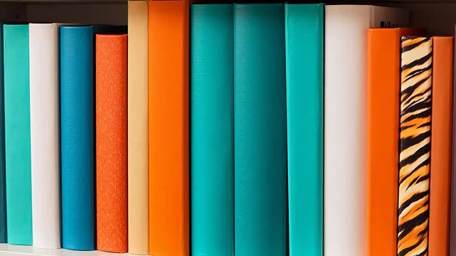 Colorful books on a shelf