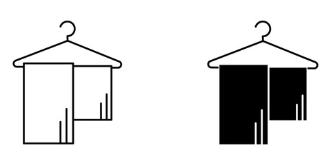 Laundry Dry Service Set icon on white background