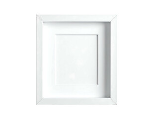 Empty white picture frame with a clean, modern design and a mat
