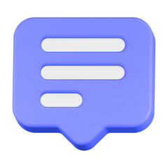 text chat icon 3d render blue bubble