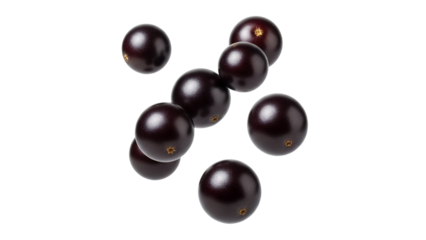 Vibrant Acai Berries Scattered on White: A Healthy Superfood Display of Natural Goodness