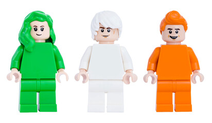 Obraz premium Dortmund - Deutschland 19. Januar 2026 - Lego Minifigur in grün, weiß und orange