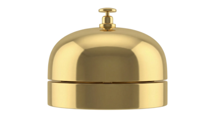 Luxury Golden Hotel Reception Service Bell Isolated on White