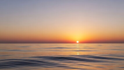 Obraz premium Ocean sunset rippled water reflects the sun