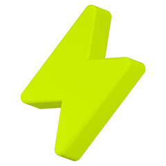 bolt icon 3d render yellow color