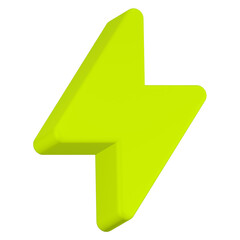 bolt icon 3d render yellow color